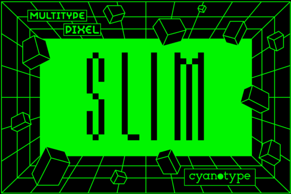MultiType Pixel Slim: A Modern Display Typeface for Bold Designs